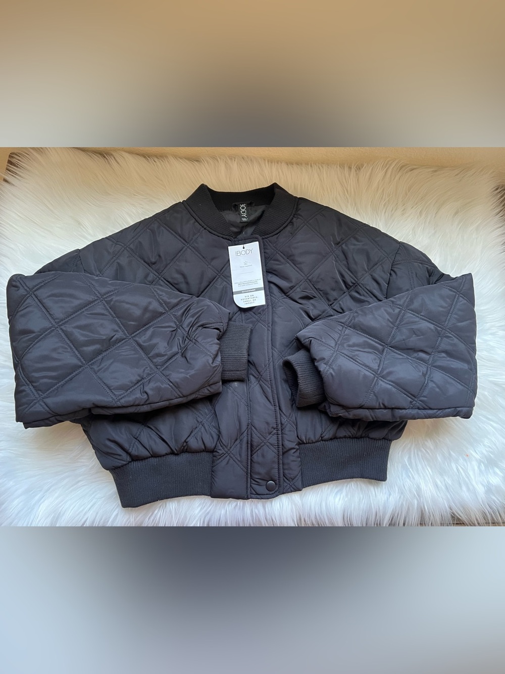 Quilted Bomber Jacket - Black